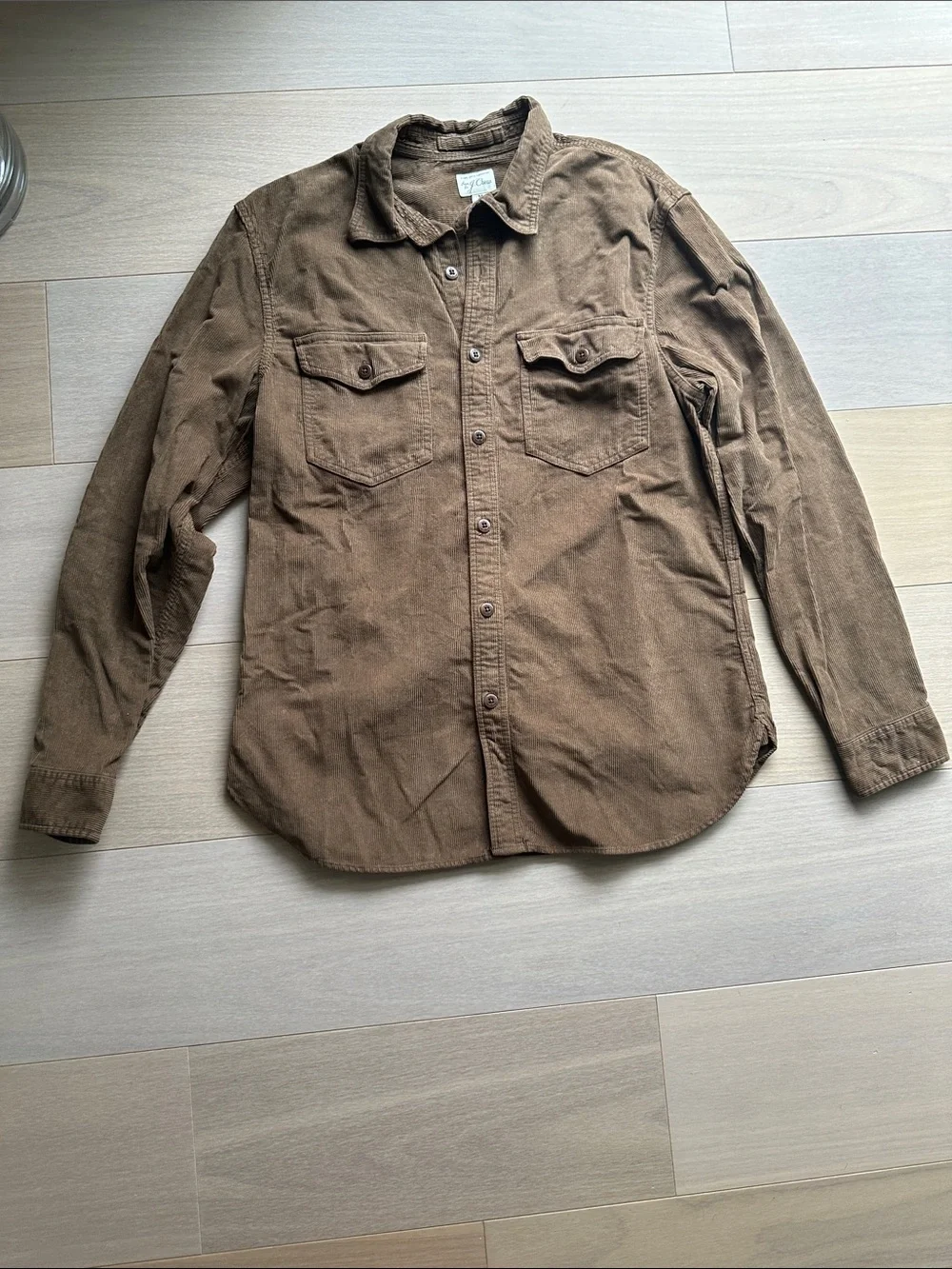 J. Crew Corduroy Button-Up Shirt in Chestnut Brown